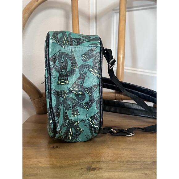 Harry Potter Slytherin Loungefly Mini 12" Backpack Green Black Snake Bag - Picture 5 of 8